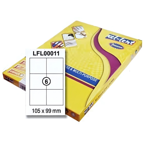 Xel-lent A4 Label-Sheet , 105 X 99 mm, 100 Sheets/Pack - LFL00011