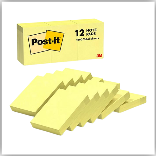 3M Post-it Notes, 1.5x2 in, 12 Pads - yellow