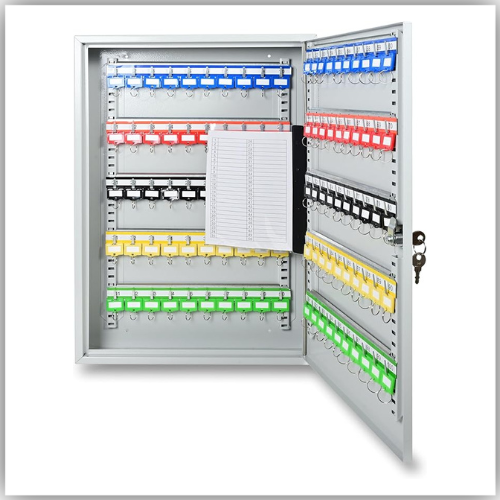 FIS® Key Box Steel, Size: 550x375x80mm, 100 Keys Holder Capacity
