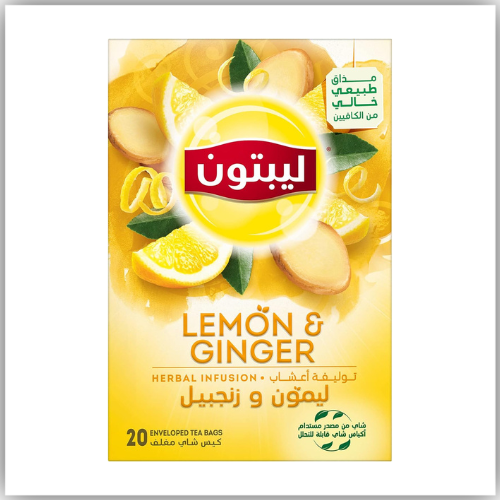 Lipton Herbal Infusion Lemon & Ginger, 20 Tea Bags