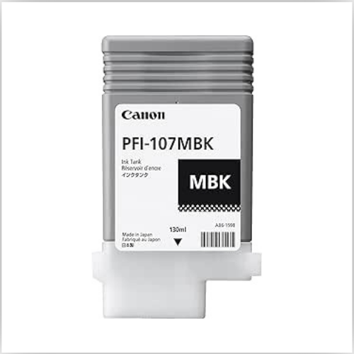 Canon PFI-107BK 130ML Ink Tank, Black