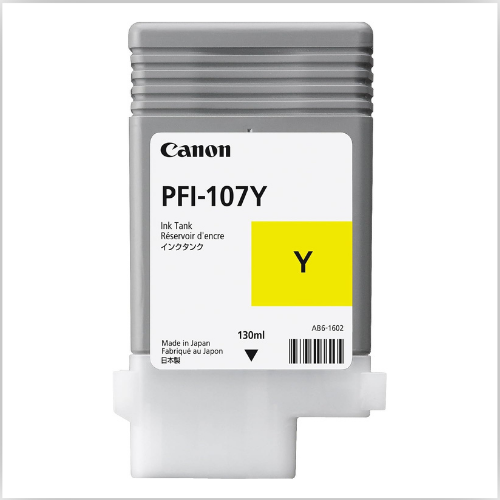 Canon PFI-107Y 130ML Ink Tank, Yellow