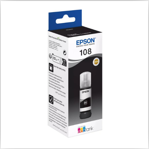 Epson 108 Ecotank Black Ink Bottle 70ml