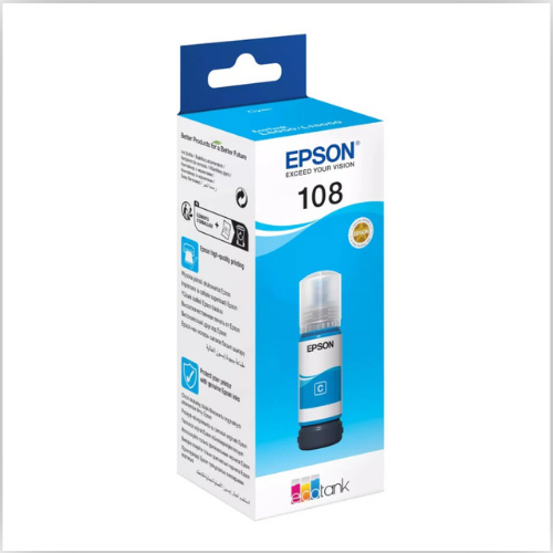 Epson 108 Ecotank Cyan Ink Bottle 70ml