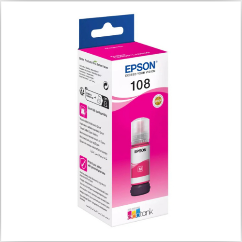 Epson 108 Ecotank Magenta Ink Bottle 70ml