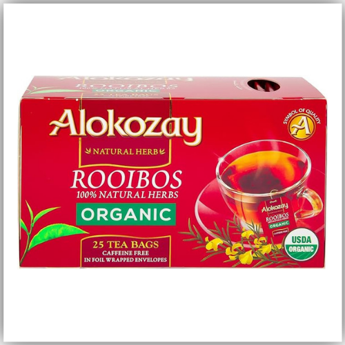 Alokozay Rooibos Organic Herbal Tea - 25 Tea Bags in Foil Wrapped Envelopes