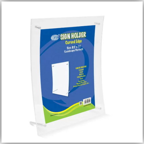 FIS Curved Edge Sign Holder Landscape/Portrait - 8.5'X11' (Inches)