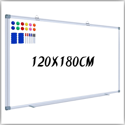 Magnetic Whiteboard 120X180cm, Wall Mounted White Board with Pen Tray