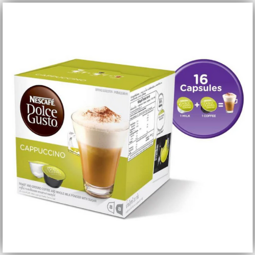 Nescafé Dolce Gusto Cappuccino Coffee Capsules (16 Capsules)