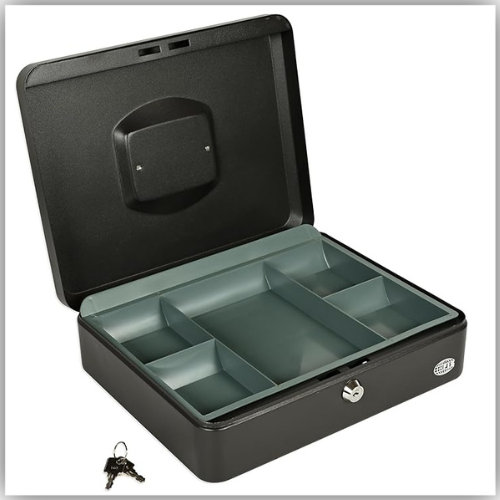FIS Cash Box Steel Blue with Key Lock (300x240x90mm,12in, FSCPTS0X10B)