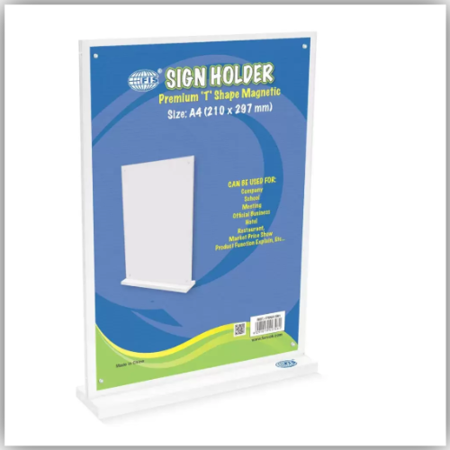 FIS® Acrylic Sign Holder, Size: A4(210x297mm), Dual-Sided