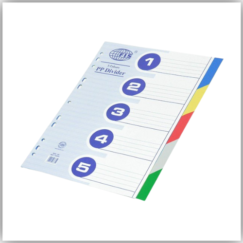 Divider 5-Color PVC PLASTIC A4 -  (pkt)