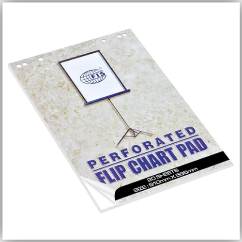 FIS Flip Chart Pad, Size 810x585mm, 20 Sheets, 80gsm, Plain White Paper