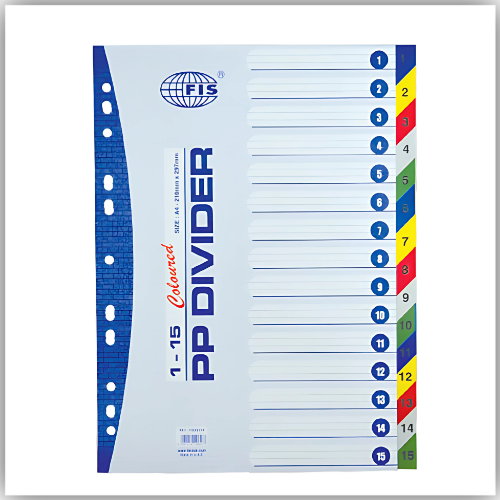 Divider PVC Plastic  (1 – 15) WITH NUMBER Size A4