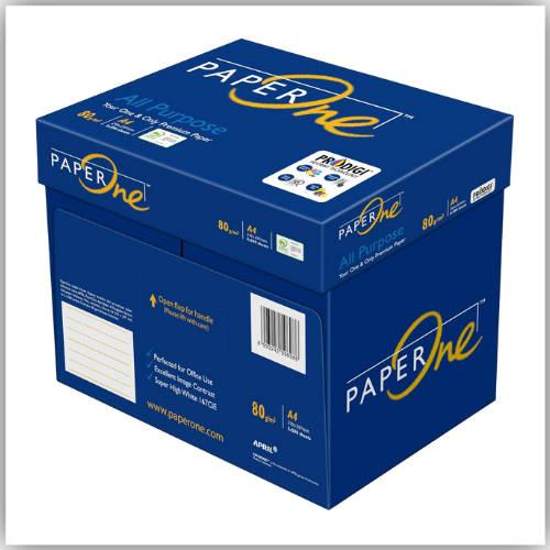 A4 Paper One™ All Purpose Premium Copy Paper, 80 GSM, 5 reams per Carton Box -Made in Indonesia