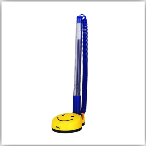 Deli Smile Face Counter Pen Desktop Gel Ink Pen -Blue