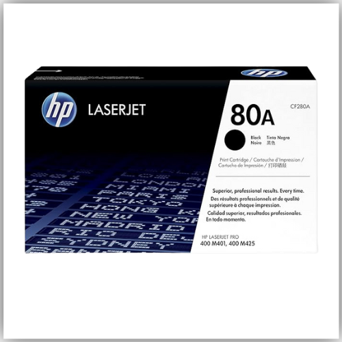 HP 80A Original LaserJet  Toner Cartridge, Black - CF280A