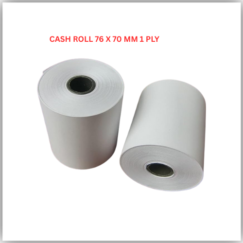 Cash Roll 76 x 70 mm x 0.5" 1 Ply White