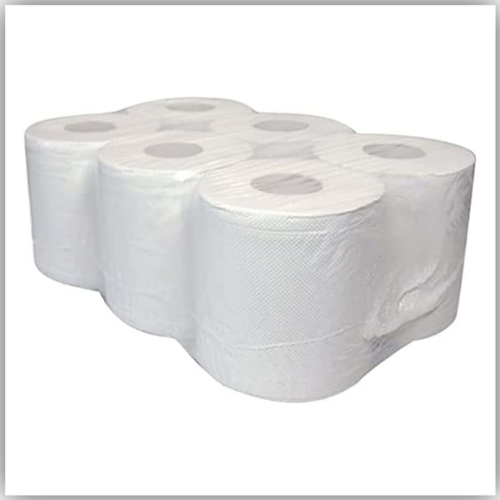 Maxi Roll Embossed White Tissue Roll 20CM X 135M 2Ply, 6 R0lls/Box