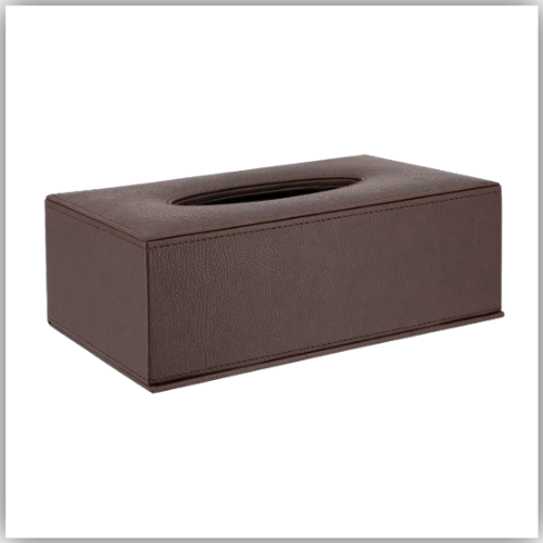 Leather Tissue Box Holder Rectangular Napkin Dispenser for Home Office Car