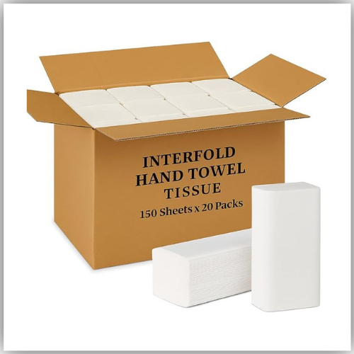 Interfold Tissue Hand Towel, V-Fold, 20 Packets