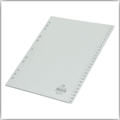 Divider FIS Grey PP (1-54) English, A4 Size - FSDV1-54