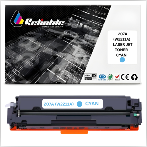 207A (W2211A) Cyan LaserJet Toner Cartridge Compatible