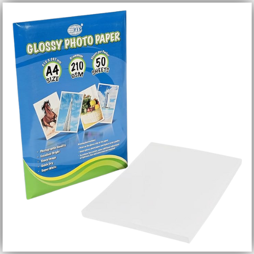 FIS® Glossy Photo Paper, A4 Size(210x297mm), 210 Gsm Thickness, 50 Sheets Per