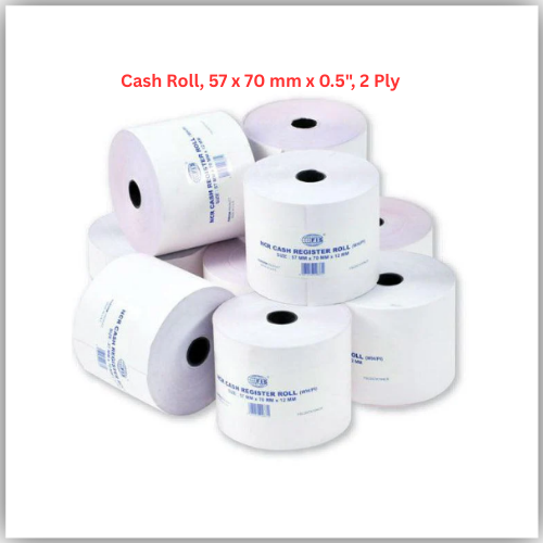Cash Roll, 57 x 70 mm x 0.5", 2 Ply, 10Pcs-Pack, NCR (FSCS57X70NCR)