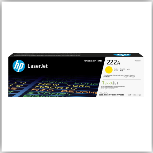 HP 222A Yellow Original LaserJet Toner Cartridge (W2222A)