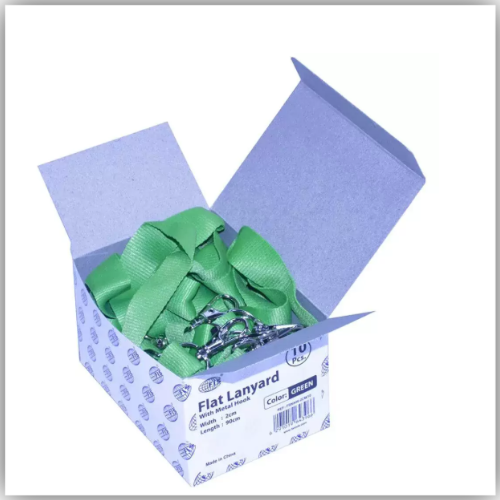 FIS 10-Piece Flat Lanyard Green with Metal Hook 2X90cm - FSNA05-2CM/10