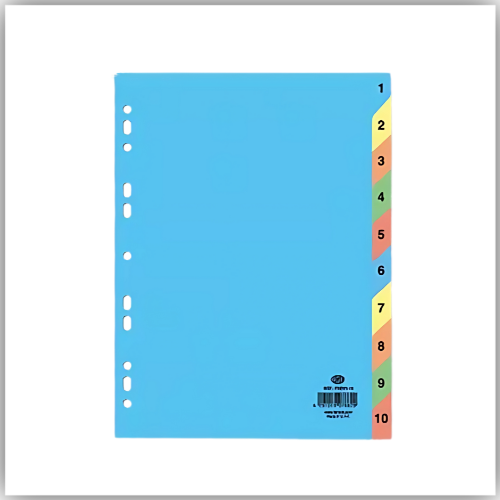 Divider FIS FSDV338 Paper - 160GSM - A4 - 1-10 Color Tabs