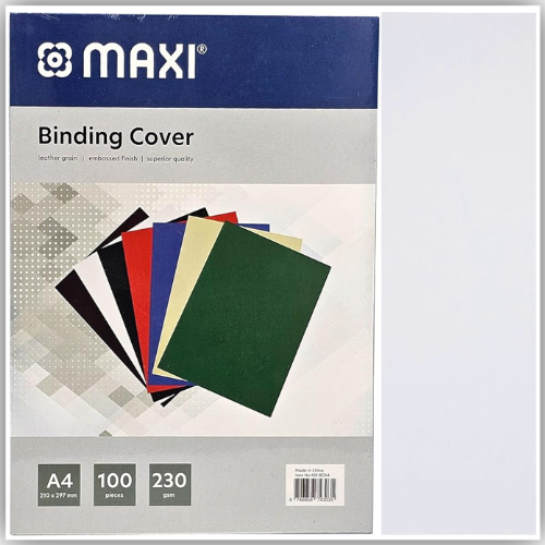 Embossed Leather Board A4 Binding Cover 100/Pack White