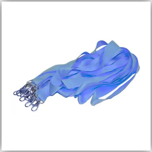 FIS 50-Piece Neon Color Flat Lanyards with Metal Hook, Neon Blue Color, 2x90cm - FSNANBL