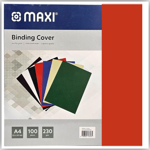 Embossed Leather Board A4 Binding Cover 100/Pack Red