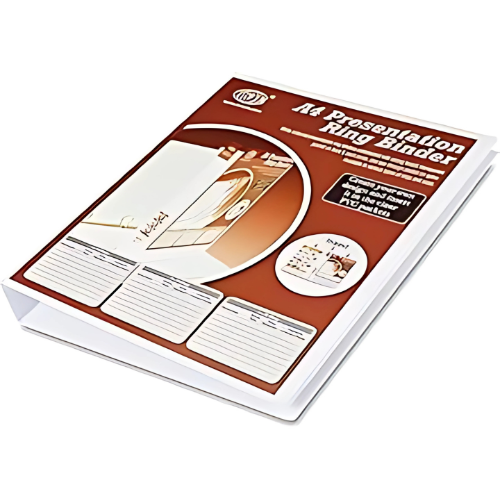 Presentation Binder, 4D A4 Size,25mm Ring Size, 1.75" Inches Spine with Clear PVC Pocket