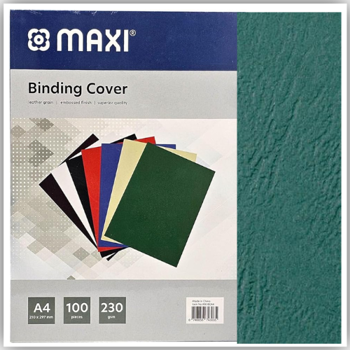 Embossed Leather Board A4 Binding Cover 100/Pack Green