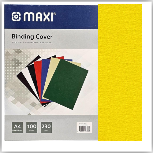 Embossed Leather Board A4 Binding Cover 100/Pack Yellow
