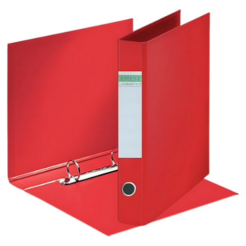 AMEST Heavy Duty 2-Ring Binder File–1 Inch Spine, Holds Up to 150 A4 Sheets - Red