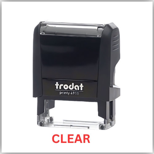 Trodat Printy 4911 Stamp "CLEAR" - RED