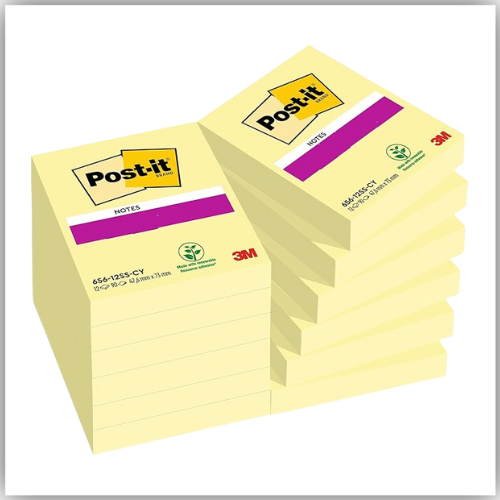 3M Post-it Notes, 2x2 in, 12 Pads - yellow