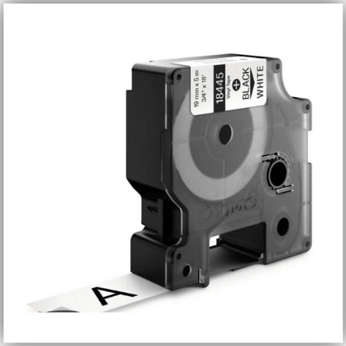 Dymo Rhino 18445 Vinyl 19mm Black on White Tape