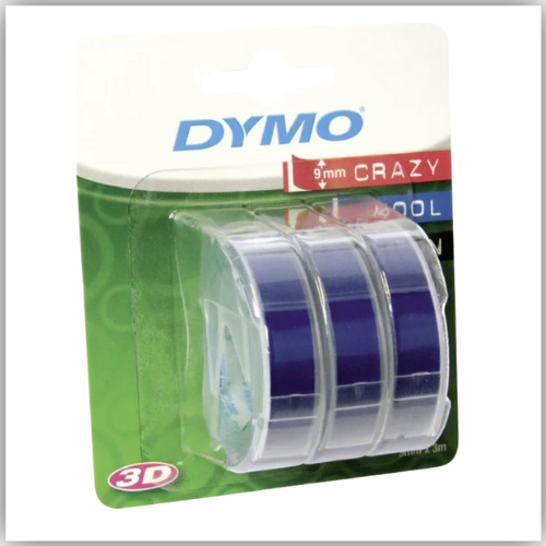 Dymo Omega Label Embossing Tape 9mm x 3m, 3pcs/pack, Blue