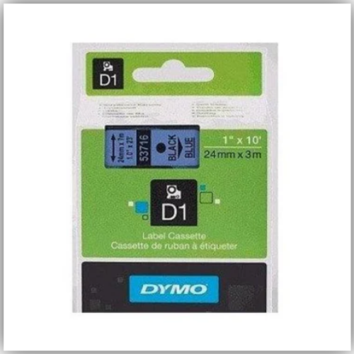 Dymo 53716, D1 Tape, 24mm x 7m, Black on Blue