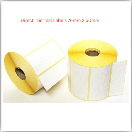 Direct Thermal Labels 76mm X 50mm, 25mm core, (1000 labels-roll)