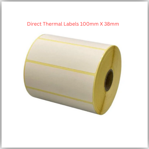 Direct Thermal Labels 100mm X 38mm, 40mm core, (1000 labels-roll)
