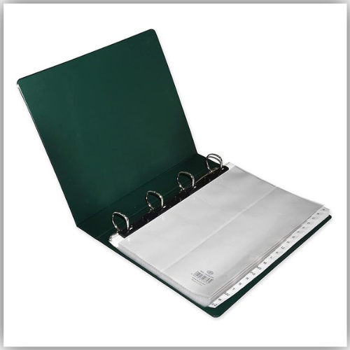 FIS A4 Visitor Card Holder 400-Cards Capacity with 4 Ring, Brown - FSNCA4400