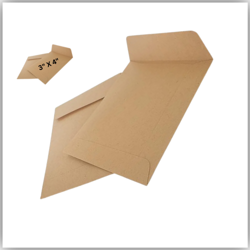 Brown Envelopes, 3" x 4" Peel & Seal 80gsm, pack of 50