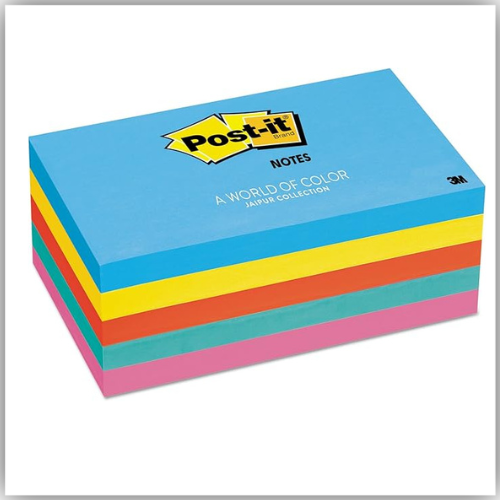 3M Color Post-it Notes, 3x5, 5 pads/pack - Assorted color