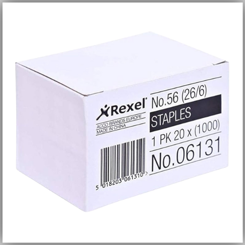 Rexel No.56 26/6 Staples for Standard Staplers (Pack of 20)